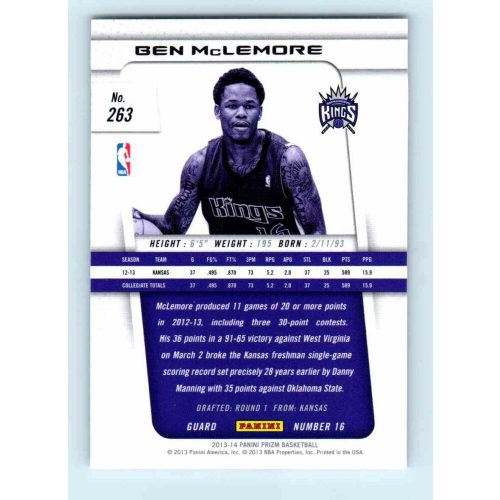 2013-14 Panini Prizm Base #263 Ben McLemore RC