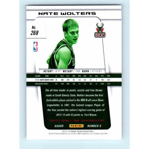 2013-14 Panini Prizm Base #268 Nate Wolters RC