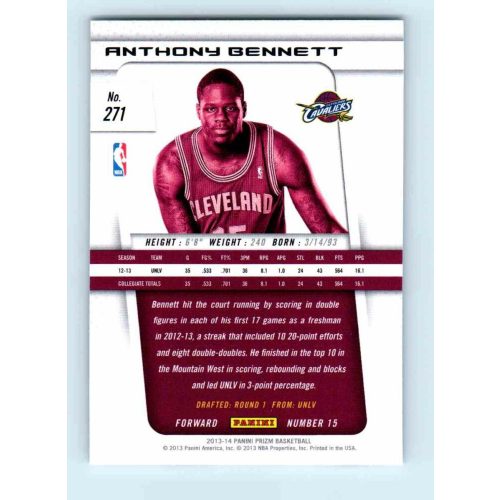 2013-14 Panini Prizm Base #271 Anthony Bennett RC