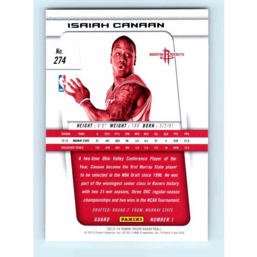 2013-14 Panini Prizm Base #274 Isaiah Canaan RC