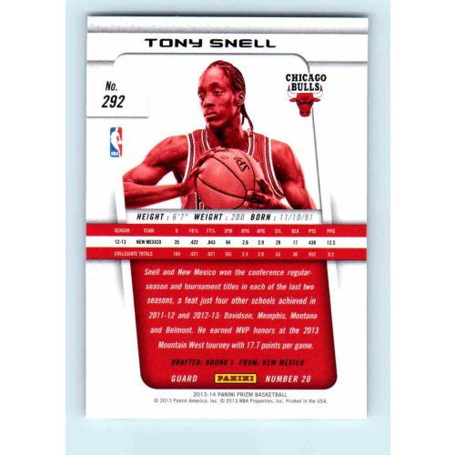 2013-14 Panini Prizm Base #292 Tony Snell RC