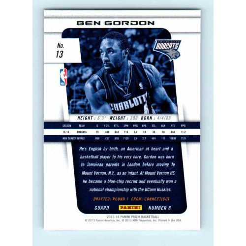 2013-14 Panini Prizm Base #13 Ben Gordon