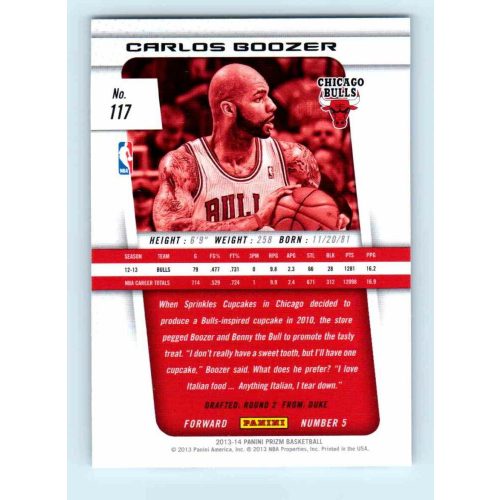 2013-14 Panini Prizm Base #117 Carlos Boozer