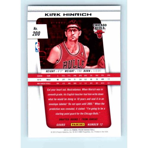 2013-14 Panini Prizm Base #200 Kirk Hinrich