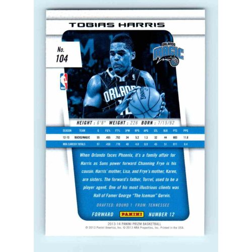 2013-14 Panini Prizm Base #104 Tobias Harris