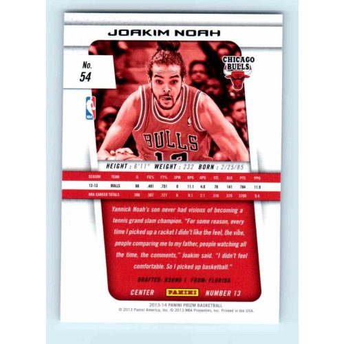 2013-14 Panini Prizm Base #54 Joakim Noah