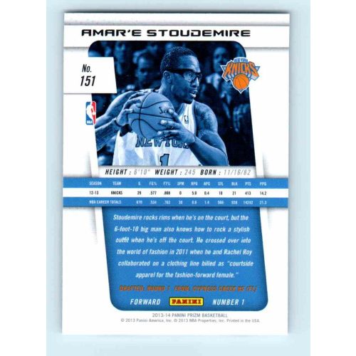 2013-14 Panini Prizm Base #151 Amar'e Stoudemire