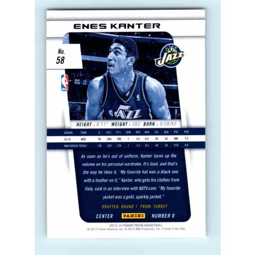 2013-14 Panini Prizm Base #58 Enes Kanter