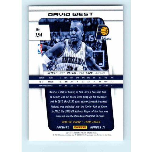 2013-14 Panini Prizm Base #154 David West