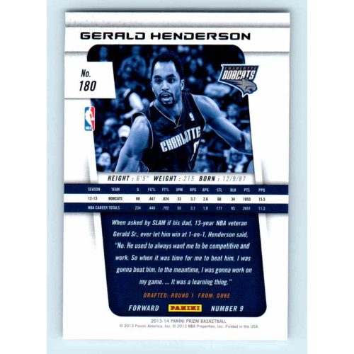 2013-14 Panini Prizm Base #180 Gerald Henderson