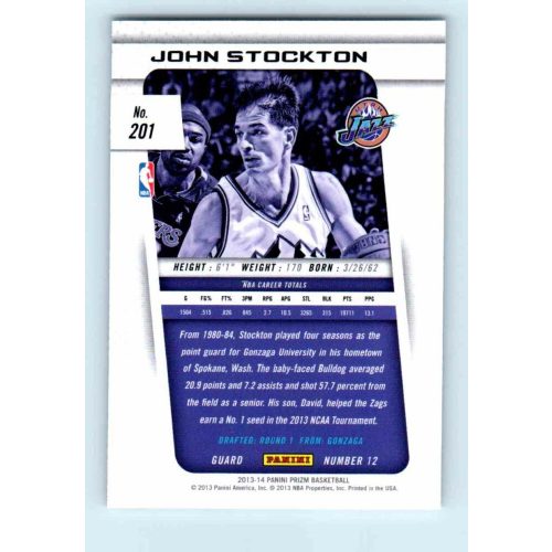 2013-14 Panini Prizm Base #201 John Stockton