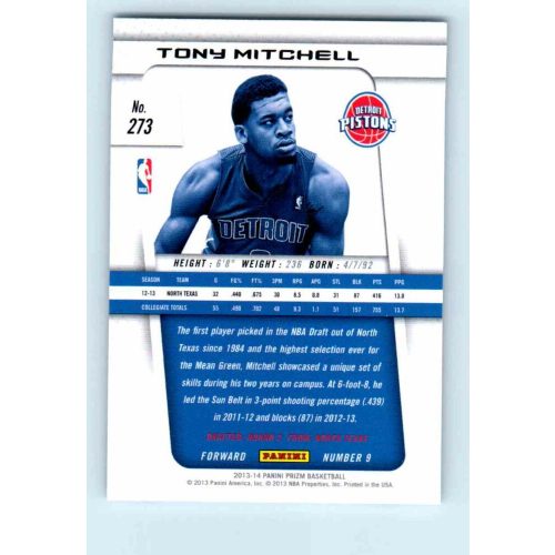 2013-14 Panini Prizm Base #273 Tony Mitchell RC