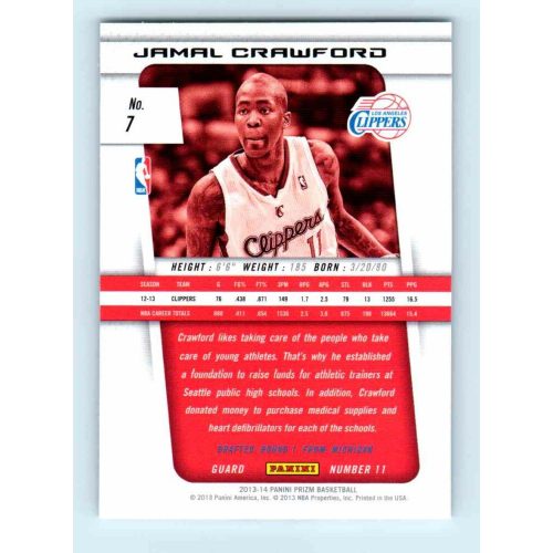 2013-14 Panini Prizm Base #7 Jamal Crawford