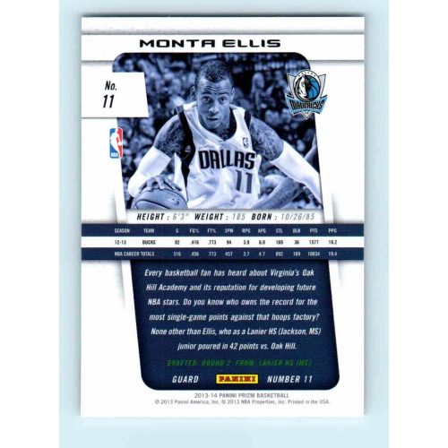 2013-14 Panini Prizm Base #11 Monta Ellis