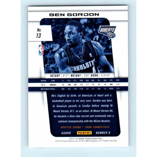 2013-14 Panini Prizm Base #13 Ben Gordon