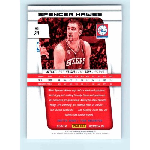 2013-14 Panini Prizm Base #20 Spencer Hawes