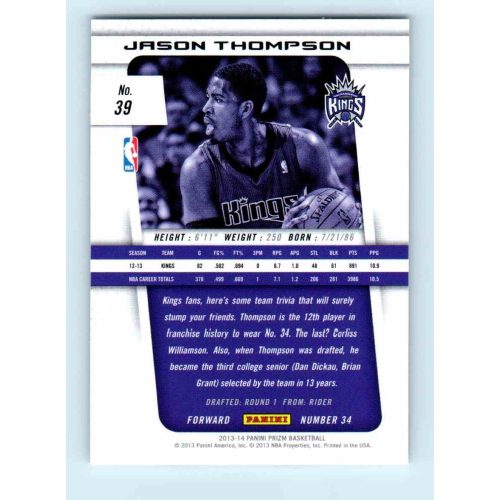 2013-14 Panini Prizm Base #39 Jason Thompson