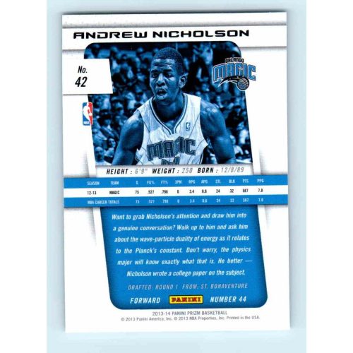 2013-14 Panini Prizm Base #42 Andrew Nicholson