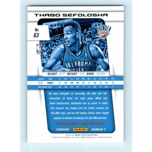 2013-14 Panini Prizm Base #63 Thabo Sefolosha