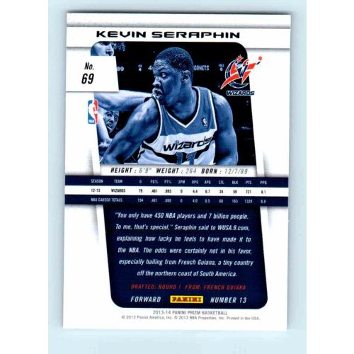 2013-14 Panini Prizm Base #69 Kevin Seraphin