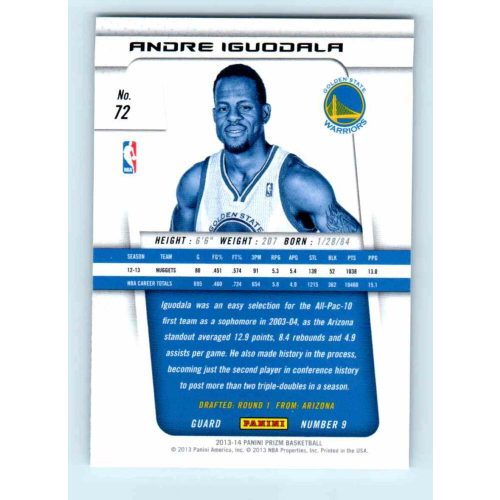 2013-14 Panini Prizm Base #72 Andre Iguodala