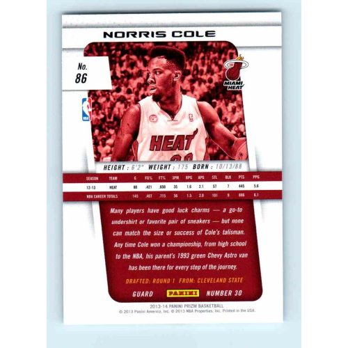 2013-14 Panini Prizm Base #86 Norris Cole