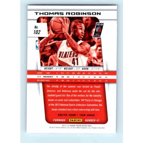 2013-14 Panini Prizm Base #102 Thomas Robinson