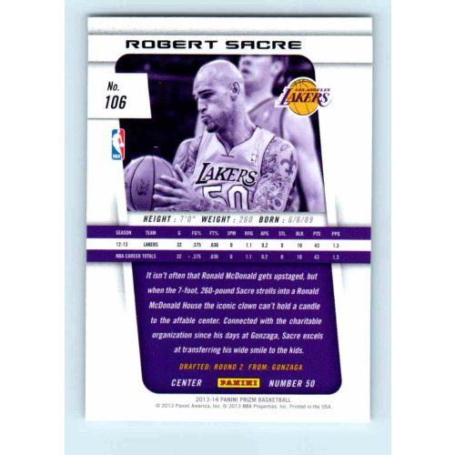 2013-14 Panini Prizm Base #106 Robert Sacre