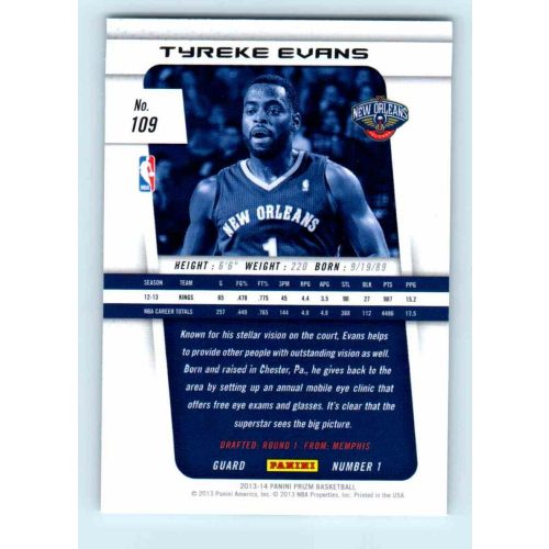 2013-14 Panini Prizm Base #109 Tyreke Evans