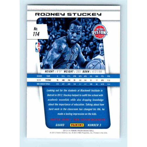 2013-14 Panini Prizm Base #114 Rodney Stuckey