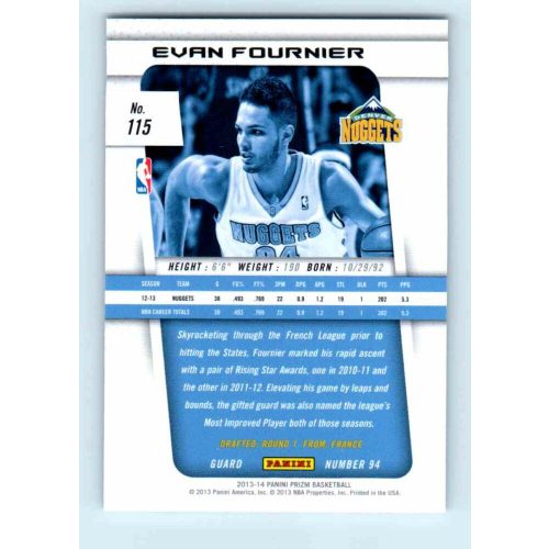 2013-14 Panini Prizm Base #115 Evan Fournier