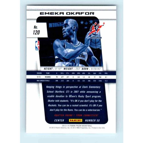 2013-14 Panini Prizm Base #120 Emeka Okafor