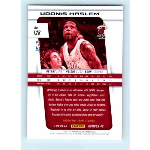 2013-14 Panini Prizm Base #128 Udonis Haslem