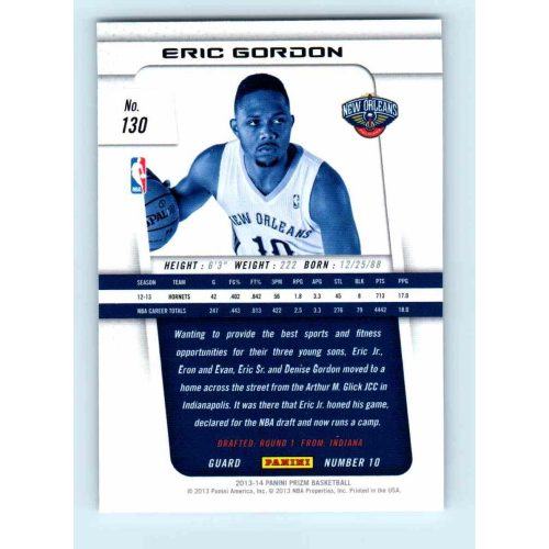 2013-14 Panini Prizm Base #130 Eric Gordon