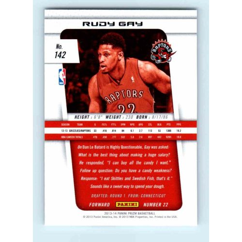 2013-14 Panini Prizm Base #142 Rudy Gay