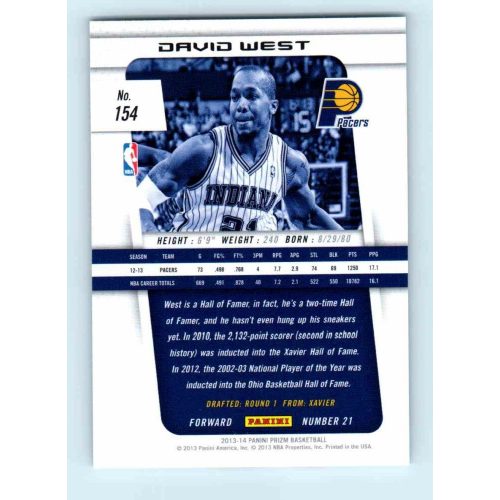 2013-14 Panini Prizm Base #154 David West