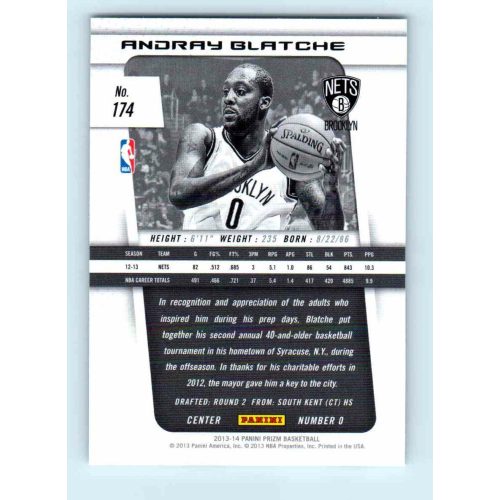 2013-14 Panini Prizm Base #174 Andray Blatche