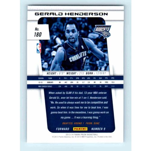 2013-14 Panini Prizm Base #180 Gerald Henderson