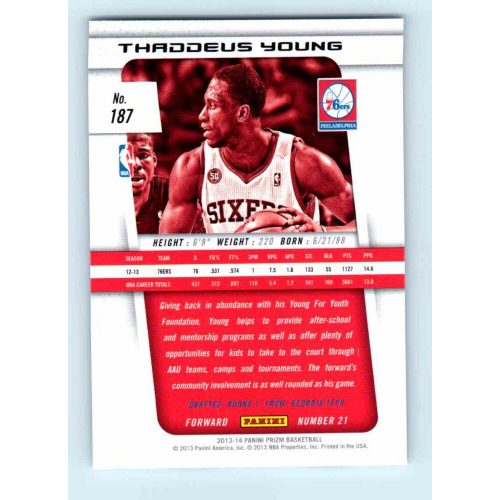 2013-14 Panini Prizm Base #187 Thaddeus Young