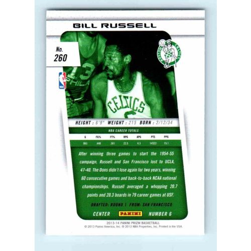 2013-14 Panini Prizm Base #260 Bill Russell