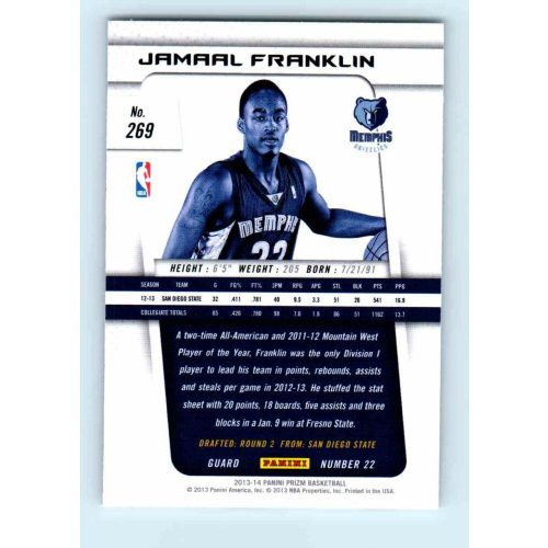 2013-14 Panini Prizm Base #269 Jamaal Franklin RC