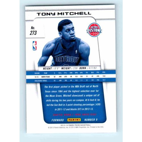 2013-14 Panini Prizm Base #273 Tony Mitchell RC