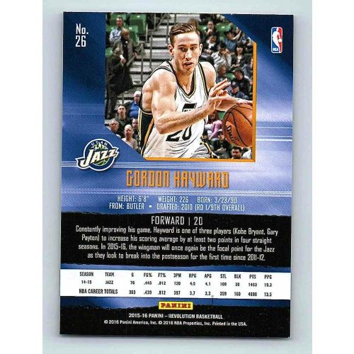 2015-16 Panini Revolution Base #26 Gordon Hayward