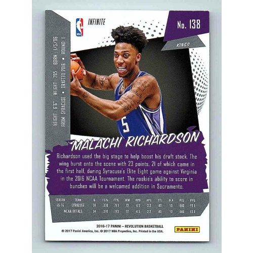 2016-17 Panini Revolution Base Infinite #138 Malachi Richardson RC