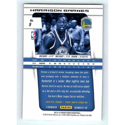 2013-14 Panini Prizm Base #9 Harrison Barnes