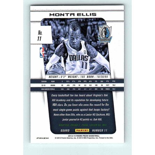 2013-14 Panini Prizm Silver #11 Monta Ellis