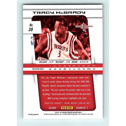 2013-14 Panini Prizm Silver #38 Tracy McGrady