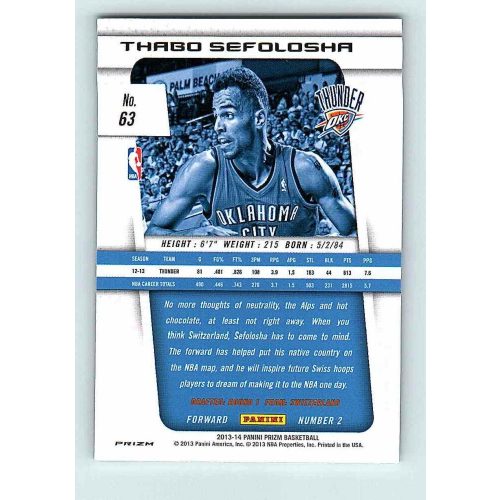 2013-14 Panini Prizm Silver #63 Thabo Sefolosha