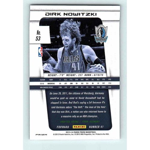 2013-14 Panini Prizm Silver #53 Dirk Nowitzki