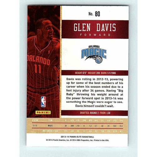 2013-14 Panini Elite Base #80 Glen Davis